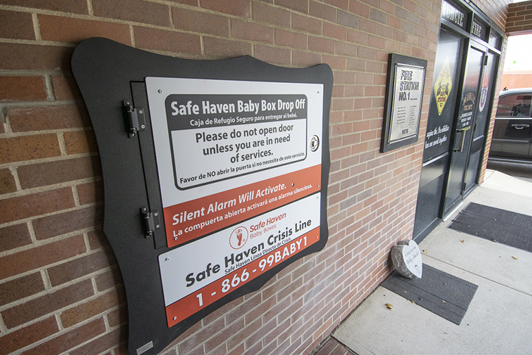 What it looks like: The Safe Haven Baby Box at Muncie's Fire Station #1. Photo by: Mike Rhodes