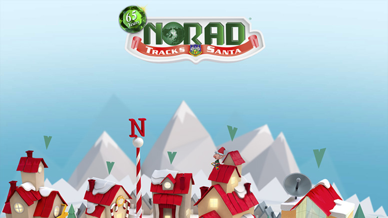 A screenshot of Norad's Santa Tracker website.