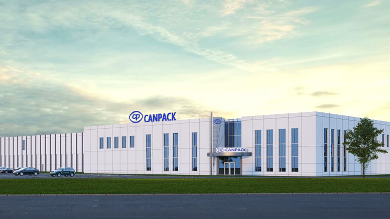 Artist rendering of the CANPACK facility to be located at the Southwest corner of South Cowan and West Fuson Roads in Muncie.