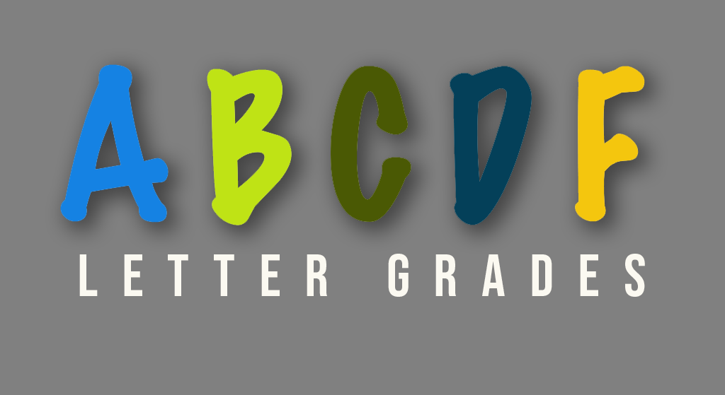 Are letter grades given to students on their way out?