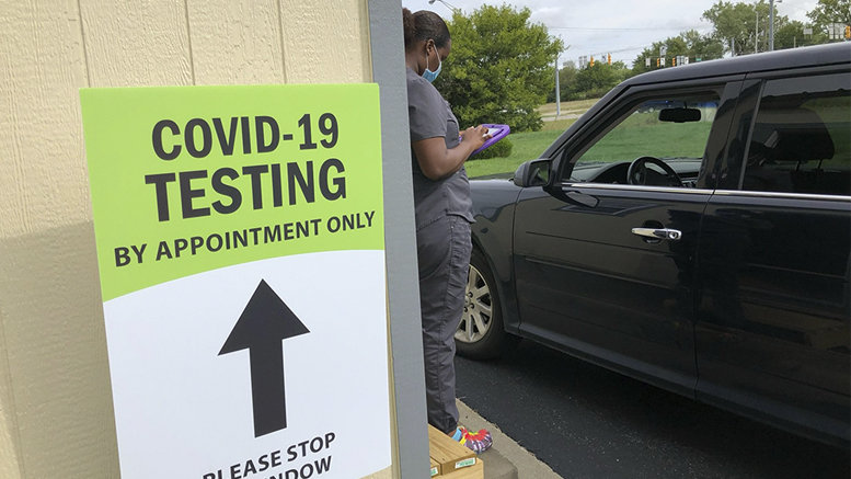 Open Door's drive thru testing area is pictured.