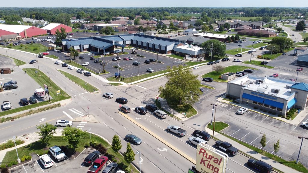 The scene from the air around the Baymont Inn. Photo by Mike Rhodes